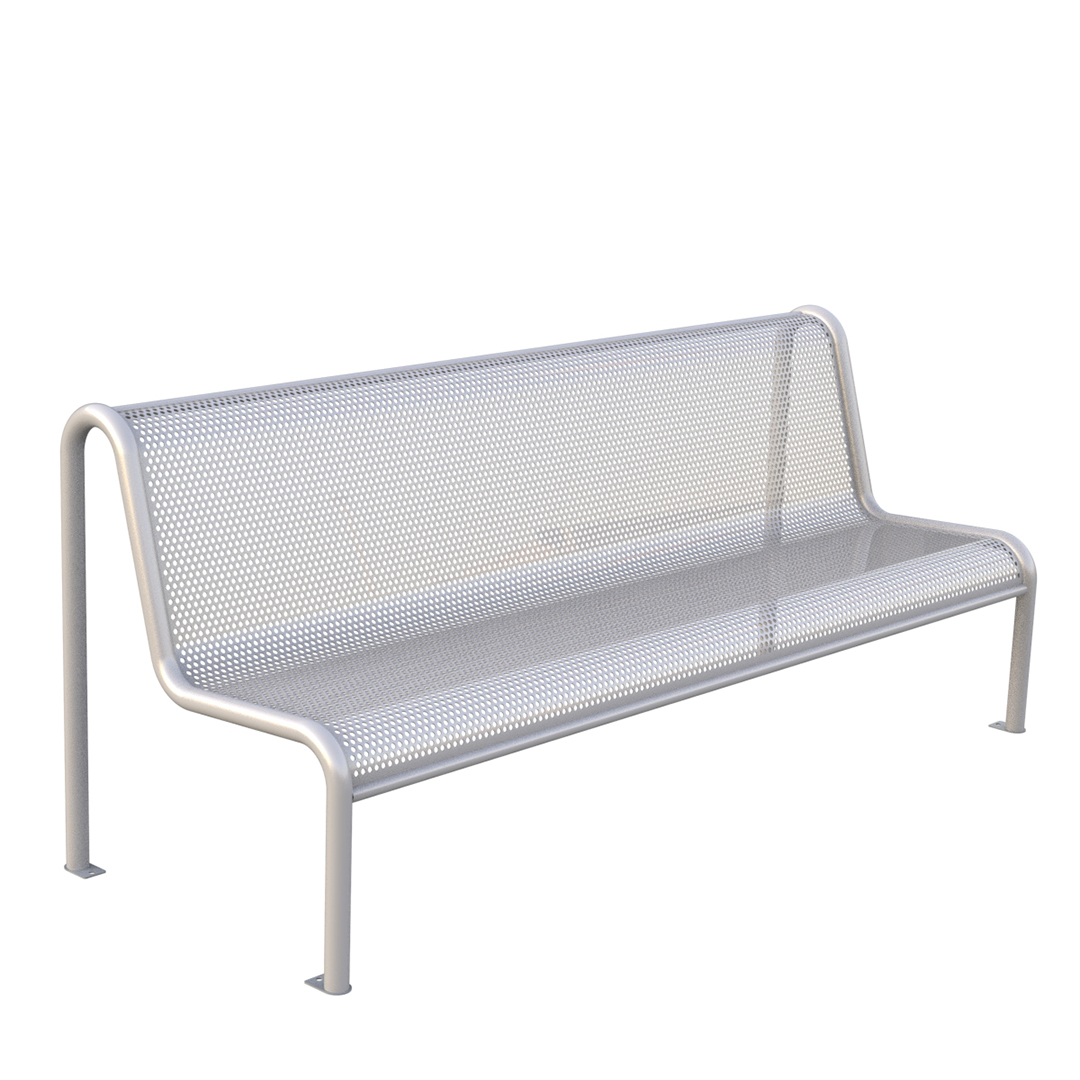 Banco plancha perforada metálica